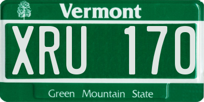 VT license plate XRU170