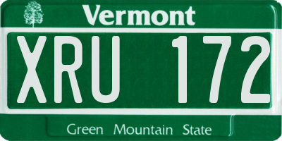 VT license plate XRU172