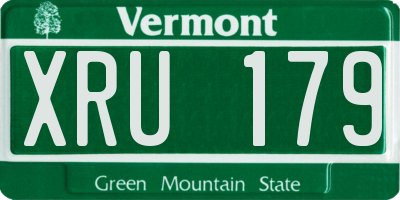 VT license plate XRU179