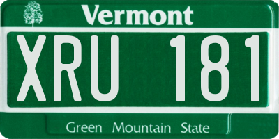 VT license plate XRU181
