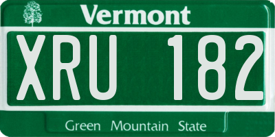 VT license plate XRU182