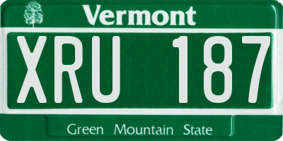 VT license plate XRU187