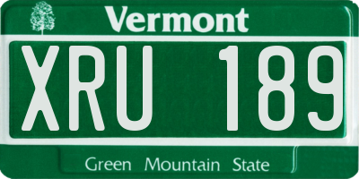 VT license plate XRU189
