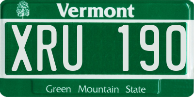 VT license plate XRU190