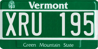 VT license plate XRU195