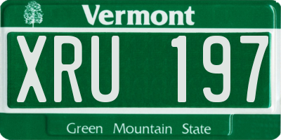 VT license plate XRU197
