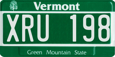 VT license plate XRU198