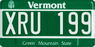 VT license plate XRU199