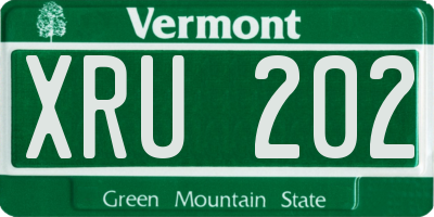 VT license plate XRU202
