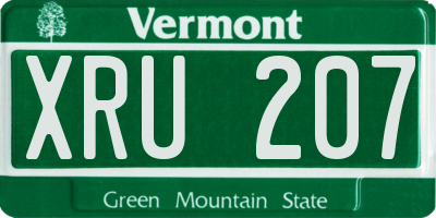 VT license plate XRU207