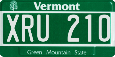 VT license plate XRU210