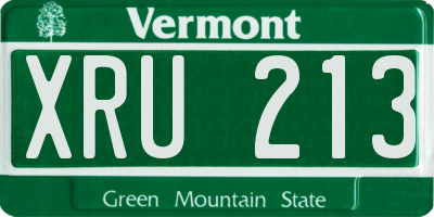 VT license plate XRU213
