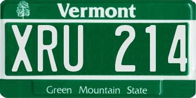 VT license plate XRU214