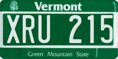 VT license plate XRU215