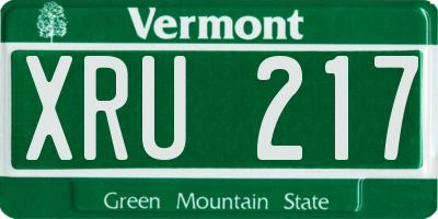 VT license plate XRU217