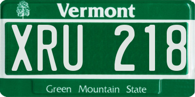 VT license plate XRU218