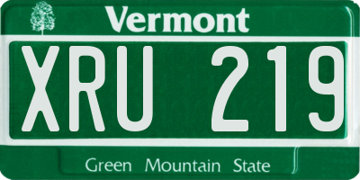VT license plate XRU219