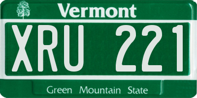 VT license plate XRU221