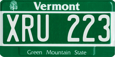 VT license plate XRU223