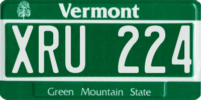 VT license plate XRU224
