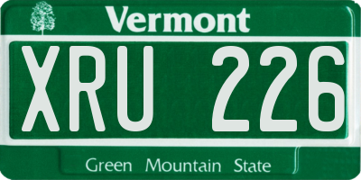 VT license plate XRU226