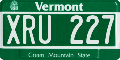 VT license plate XRU227