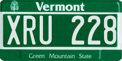 VT license plate XRU228