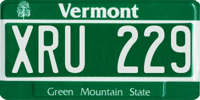 VT license plate XRU229