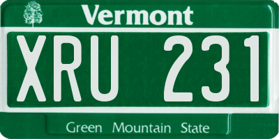 VT license plate XRU231