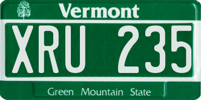 VT license plate XRU235