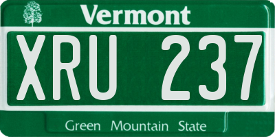 VT license plate XRU237