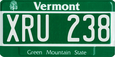 VT license plate XRU238