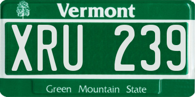 VT license plate XRU239