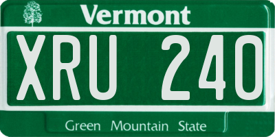 VT license plate XRU240