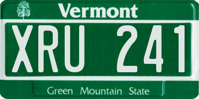 VT license plate XRU241