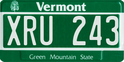 VT license plate XRU243