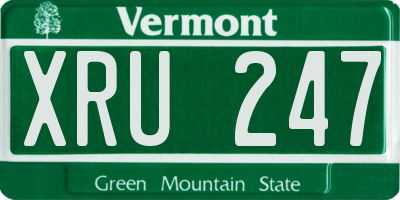 VT license plate XRU247