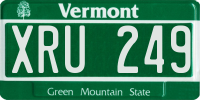 VT license plate XRU249
