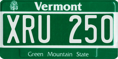 VT license plate XRU250