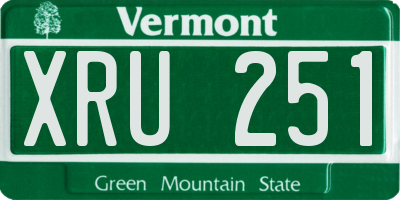 VT license plate XRU251