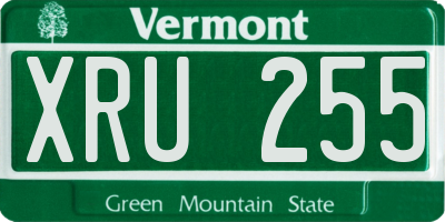VT license plate XRU255