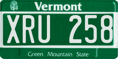 VT license plate XRU258