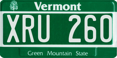 VT license plate XRU260
