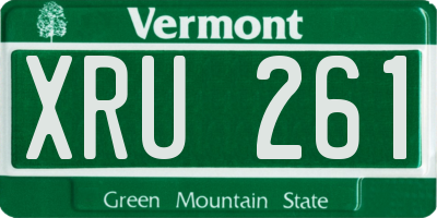 VT license plate XRU261