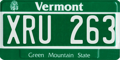 VT license plate XRU263