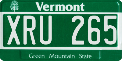 VT license plate XRU265