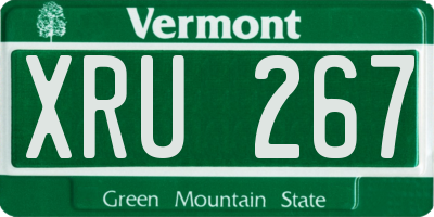 VT license plate XRU267