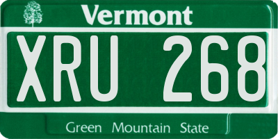 VT license plate XRU268