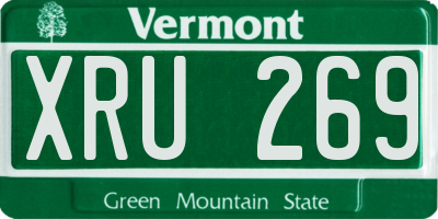 VT license plate XRU269