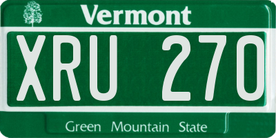 VT license plate XRU270